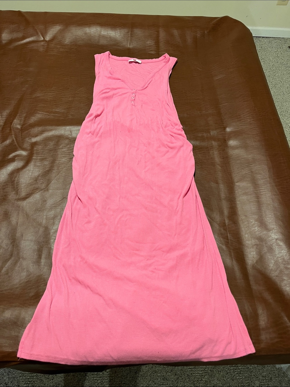 Large pink maternity dress